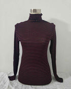 Dolcevita a righe in misto cashmere - Bordeaux