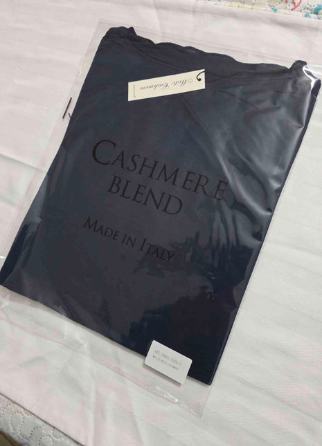 Maglia scollo a barca in misto cashmere Blu sicuro