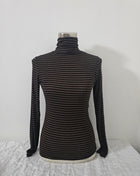 Dolcevita a righe in misto cashmere - Marrone